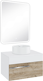 Runo Мебель для ванной Вудлайн 65 Sole дуб крафт/белая – фотография-1